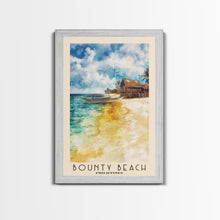 Load image into Gallery viewer, Bounty Beach, Philippines Watercolor Beach Print, Vacation Gift, Philippines Wall Art, Framed Canvas Print, Framed Beach Painting