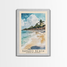 Load image into Gallery viewer, Bávaro Beach, Dominican Republic Watercolor Beach Print, Vacation Gift, Dominican Republic Wall Art, Framed Canvas Print, Framed Beach Painting