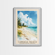 Carregar imagem no visualizador da galeria, Cabbage Beach, Paradise Island, Bahamas Watercolor Beach Print, Vacation Gift, Paradise Island, Bahamas Wall Art, Framed Canvas Print, Framed Beach Painting