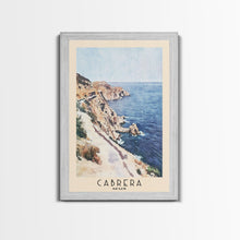 Carregar imagem no visualizador da galeria, Cabrera, Spain Watercolor Beach Print, Vacation Gift, Spain Wall Art, Framed Canvas Print, Framed Beach Painting