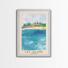 Cargar imagen en el visor de la galería, Cat Island, Bahamas Watercolor Beach Print, Vacation Gift, Bahamas Wall Art, Framed Canvas Print, Framed Beach Painting