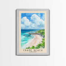 Load image into Gallery viewer, Crane Beach, Barbados Watercolor Beach Print, Vacation Gift, Barbados Wall Art, Framed Canvas Print, Framed Beach Painting