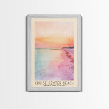 Load image into Gallery viewer, Cruise Center Beach, Turks and Caicos Watercolor Print, Vacation Gift, Turks and Caicos Wall Art, Beach Painting, Beach Decor, Large Wall Art, Wood Frame Art