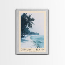 Load image into Gallery viewer, Dhigurah Island, Maldives Watercolor Print, Vacation Gift, Maldives Wall Art, Beach Painting, Beach Decor, Large Wall Art, Wood Frame Art