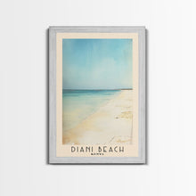 Load image into Gallery viewer, Diani Beach, Kenya Watercolor Beach Print, Vacation Gift, Kenya Wall Art, Framed Canvas Print, Framed Beach Painting