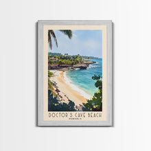 Load image into Gallery viewer, Doctor’s Cave Beach, Jamaica Watercolor Beach Print, Vacation Gift, Jamaica Wall Art, Framed Canvas Print, Framed Beach Painting