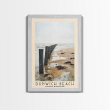 Load image into Gallery viewer, Dunwich Beach, United Kingdom Watercolor Beach Print, Vacation Gift, United Kingdom Wall Art, Framed Canvas Print, Framed Beach Painting