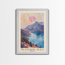 Load image into Gallery viewer, Falassarna Beach, Greece Watercolor Print, Vacation Gift, Greece Wall Art, Beach Painting, Beach Decor, Large Wall Art, Wood Frame Art