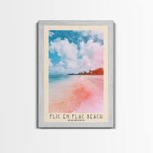 Load image into Gallery viewer, Flic en Flac Beach, Mauritius Watercolor Beach Print, Vacation Gift, Mauritius Wall Art, Beach Painting, Beach Decor, Beach Painting