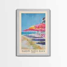 Load image into Gallery viewer, Giardini naxos beach, Italy Watercolor Beach Print, Vacation Gift, Italy Wall Art, Beach Painting, Beach Decor, Beach Painting