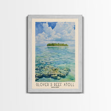 Load image into Gallery viewer, Glover’s Reef Atoll, Belize Watercolor Beach Print, Vacation Gift, Belize Wall Art, Beach Painting, Beach Decor, Beach Painting