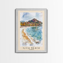 Load image into Gallery viewer, Ilıca Beach, Turkey Watercolor Beach Print, Vacation Gift, Turkey Wall Art, Beach Painting, Beach Decor, Beach Painting