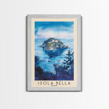 Load image into Gallery viewer, Isola Bella, Italy Watercolor Beach Print, Vacation Gift, Italy Wall Art, Framed Canvas Print, Framed Beach Painting