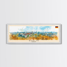 Load image into Gallery viewer, Berlin Germany Travel Print Wall Art, Panoramic City Art, Travel Art, Wall Decor, Vacation Gift, Framed Canvas Print Or Metal Art