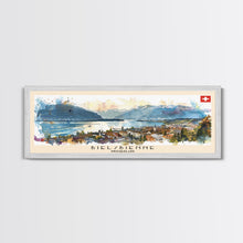Load image into Gallery viewer, Biel Switzerland Wall Art, Panoramic Travel Poster, Panoramic Framed Canvas Print, City Wall Art, Wall Hanging Home Decor, Travel Art