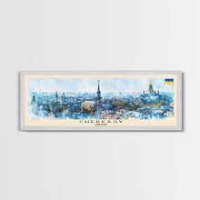 Cargar imagen en el visor de la galería, Cherkasy Ukraine Travel Art, City Art, Framed Canvas Print or Metal Wall Art, Europe Travel Poster, Panoramic Wall Art, Extra Wide Wall Art