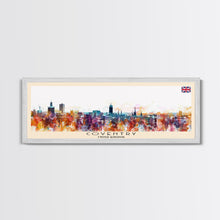Load image into Gallery viewer, Coventry United Kingdom Wall Art, Panoramic Travel Poster, Panoramic Framed Canvas Print, City Wall Art, Wall Hanging Home Decor, Travel Art
