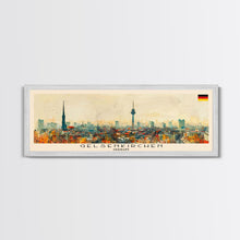Carregar imagem no visualizador da galeria, Gelsenkirchen Germany Panoramic Travel Poster, Framed Canvas Print or Metal Wall Art, Travel Art, Home Decor, Panoramic Painting, Midcentury Art