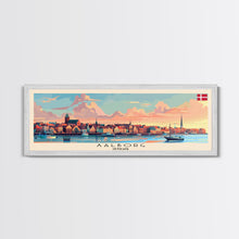 Carregar imagem no visualizador da galeria, Aalborg Denmark Wall Art, Panoramic Travel Poster, Panoramic Framed Canvas Print, City Wall Art, Wall Hanging Home Decor, Travel Art