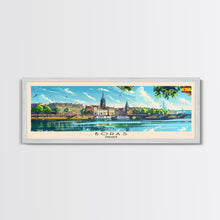 Load image into Gallery viewer, Borås Sweden Travel Art, City Art, Framed Canvas Print or Metal Wall Art, Europe Travel Poster, Panoramic Wall Art, Extra Wide Wall Art
