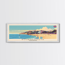 Load image into Gallery viewer, Bournemouth United Kingdom Wall Art, Panoramic Travel Poster, Panoramic Framed Canvas Print, City Wall Art, Wall Hanging Home Decor, Travel Art