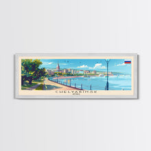 Load image into Gallery viewer, Chelyabinsk Russia Panoramic Travel Poster, Framed Canvas Print or Metal Wall Art, Travel Art, Home Decor, Panoramic Painting, Midcentury Art