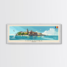 Cargar imagen en el visor de la galería, Constana Romania Wall Art, Panoramic Travel Poster, Panoramic Framed Canvas Print, City Wall Art, Wall Hanging Home Decor, Travel Art