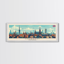 Load image into Gallery viewer, Coventry United Kingdom Wall Art, Panoramic Travel Poster, Panoramic Framed Canvas Print, City Wall Art, Wall Hanging Home Decor, Travel Art
