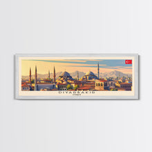 Load image into Gallery viewer, Diyarbakr Turkey Panoramic Travel Poster, Framed Canvas Print or Metal Wall Art, Travel Art, Home Decor, Panoramic Painting, Midcentury Art