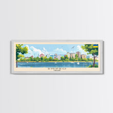 Load image into Gallery viewer, Dnipro Ukraine Wall Art, Panoramic Travel Poster, Panoramic Framed Canvas Print, City Wall Art, Wall Hanging Home Decor, Travel Art