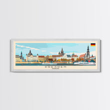 Load image into Gallery viewer, Dresde Germany Travel Art, City Art, Framed Canvas Print or Metal Wall Art, Europe Travel Poster, Panoramic Wall Art, Extra Wide Wall Art