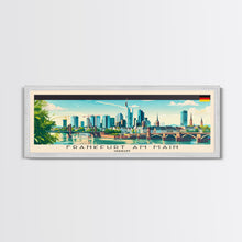 Carregar imagem no visualizador da galeria, Frankfurt Germany Travel Print Wall Art, Panoramic City Art, Travel Art, Wall Decor, Vacation Gift, Framed Canvas Print Or Metal Art