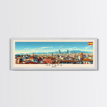 Carregar imagem no visualizador da galeria, Getafe Spain Panoramic Travel Poster, Framed Canvas Print or Metal Wall Art, Travel Art, Home Decor, Panoramic Painting, Midcentury Art