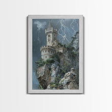 Load image into Gallery viewer, Ghostly Forest Path, Halloween Art, Spooky Wall Decor, Framed Canvas Print, Creepy Art, Halloween Wall Decor, Seasonal Wall Art