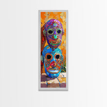 Load image into Gallery viewer, Colorful Tribal Art Painting Framed on Canvas, Spanish Style Canvas Painting, Vertical Framed Art for Living Room, Modern Canvas Art