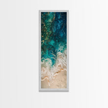 Carregar imagem no visualizador da galeria, Abstract Ocean Waves Art - Framed Canvas Print, Farmhouse Art, Boho Art, Skinny Art, Tall Art, Living Room Decor, Coastal Wall Art for Home Decor