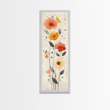 Load image into Gallery viewer, Delicate Poppy Flowers Skinny Art Tall Art Japanese Ukiyo-e Inspired Floral Print Framed Canvas Wall Art