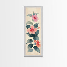 Cargar imagen en el visor de la galería, Floral Bouquet With Pink And Red Flowers - Skinny Art Tall Art Framed Canvas Print Japanese Style Art Ukiyo-e Art