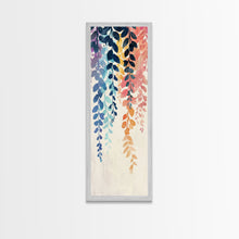 Cargar imagen en el visor de la galería, Colorful Leaves Hanging From Branches - Skinny Art Tall Art Framed Canvas Print Japanese Style Art Ukiyo-e Art