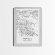 Load image into Gallery viewer, Anaheim Street Map, California Map, City Map Wall Decor, Travel Map, Minimalist, Modern Art, Wall Art, Canvas Print, Canvas Wall Art