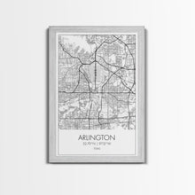 Cargar imagen en el visor de la galería, Arlington Street Map, Texas Map, City Art, Travel Map, Home Office Art, Family Gift, Modern Art, Wall Art, Canvas Print, Canvas Wall Art