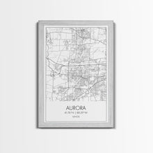 Carregar imagem no visualizador da galeria, Aurora Street Map, Illinois Map, City Map Wall Art, Daughter Gift, Travel Map, Minimalist Art, Wall Art, Canvas Print, Canvas Wall Art