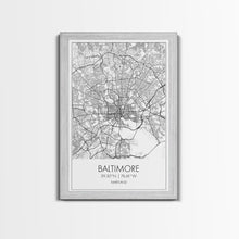 Carregar imagem no visualizador da galeria, Baltimore Street Map, Maryland Map, City Wall Art, Travel Print, Bedroom Print, Modern Art, Wall Art, Canvas Print, Canvas Wall Art