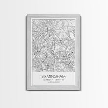 Load image into Gallery viewer, Birmingham Street Map, United Kingdom Map, City Map Art, Modern Art, Wall Art, Canvas Print, Canvas Wall Art, Aviation Gift, Classroom Decor