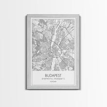 Carregar imagem no visualizador da galeria, Budapest Street Map, Hungary Map, City Map Art, Modern Art, Wall Art, Canvas Print, Canvas Wall Art, Bedroom Art, New Home Gift, Travel Art