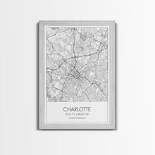Cargar imagen en el visor de la galería, Charlotte Street Map, North Carolina Map, City Map Art, Modern Art, Wall Art, Canvas Print, Canvas Wall Art, Travel Wall Art, Gift For Mom