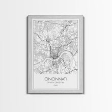Cargar imagen en el visor de la galería, Cincinnati Street Map, Ohio Map, City Map Art, Minimalist Art, Wall Art, Canvas Print, Canvas Wall Art, Travel Wall Décor, Gift For Her