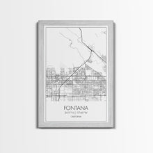 Carregar imagem no visualizador da galeria, Fontana Street Map, California Map, City Map Art, Minimalist Art, Wall Art, Canvas Print, Unique Wall Art, Travel Décor, Travel Gift For Men