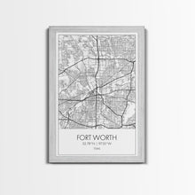 Load image into Gallery viewer, Fort Worth Street Map, Texas Map, City Map Art, Minimalist Art, Wall Art, Canvas Print, Travel Wall Art, Gifts For Women, Man Cave Décor