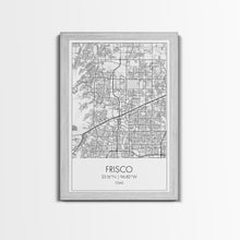 Load image into Gallery viewer, Frisco Street Map, Texas Map, City Map Art, Minimalist Art, Wall Art, Canvas Print, Black And White Art, Office Wall Art, Aviation Gift